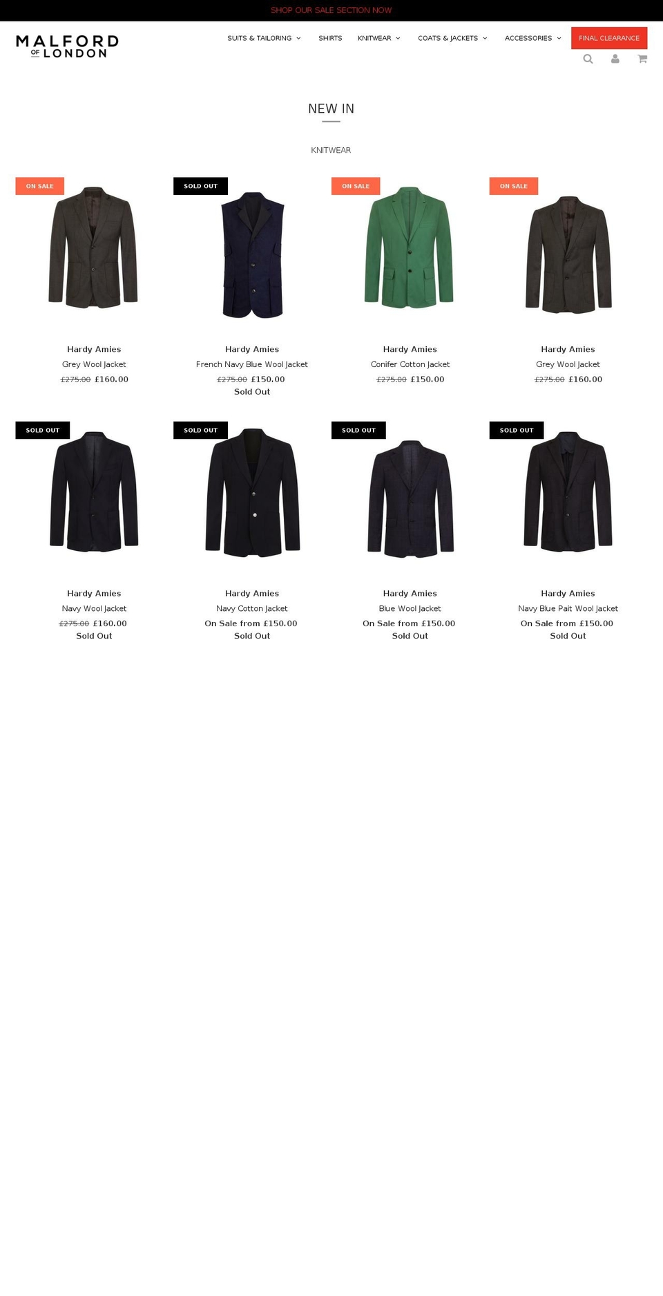 malfordoflondon.com — Shopify storefront screenshot