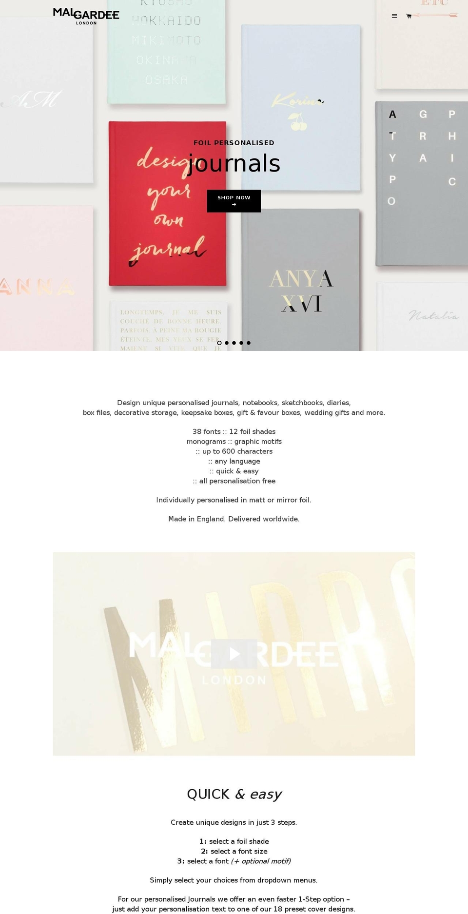 malgardee.com — Shopify storefront screenshot
