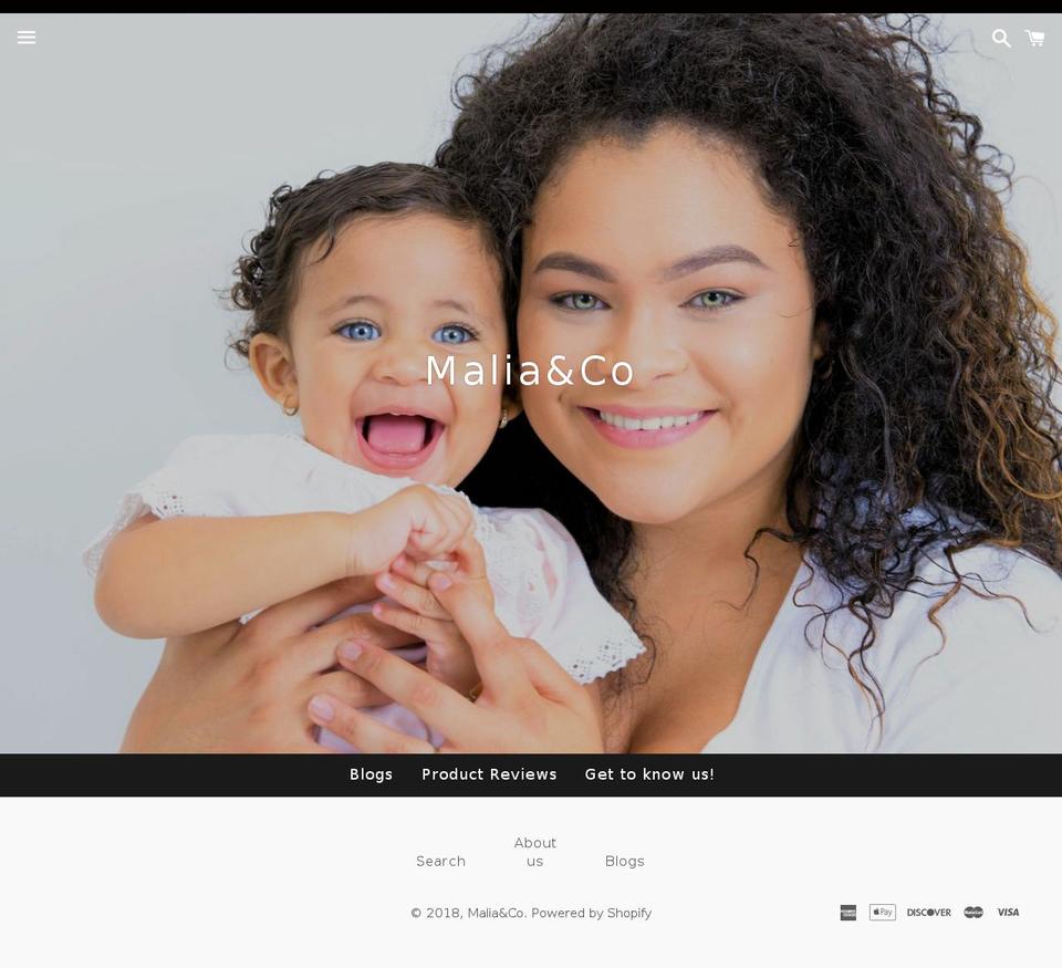 malia-co.com — Shopify storefront screenshot