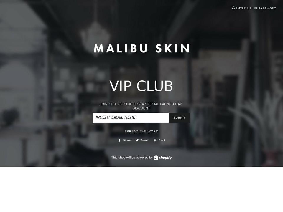 malibu-skincare.com — Shopify storefront screenshot