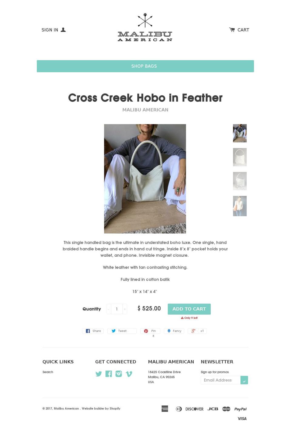 malibuamerican.com shopify website screenshot