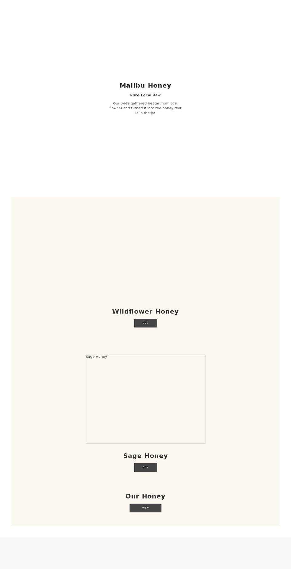 malibuhoney.com shopify website screenshot