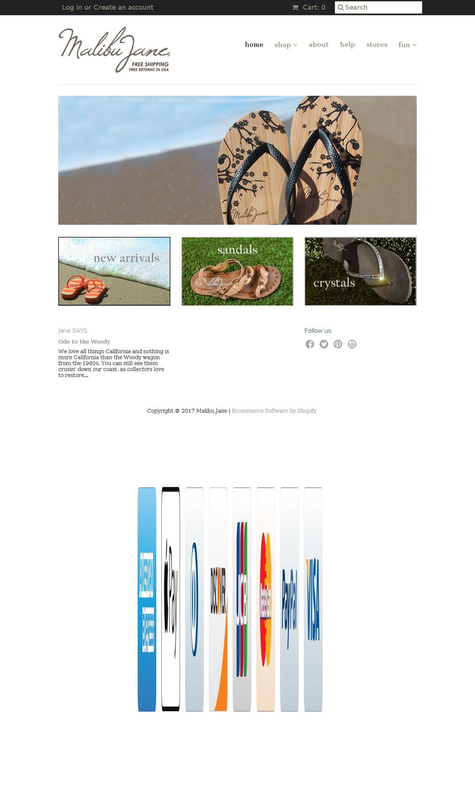 malibujane.com shopify website screenshot