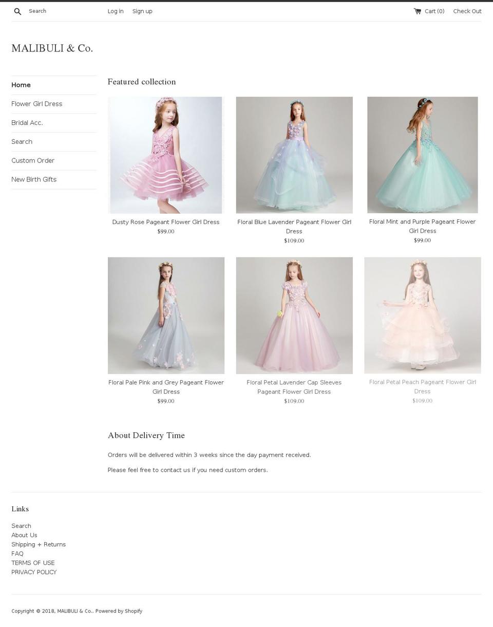 malibuli.com — Shopify storefront screenshot