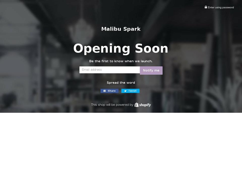malibuspark.com — Shopify storefront screenshot