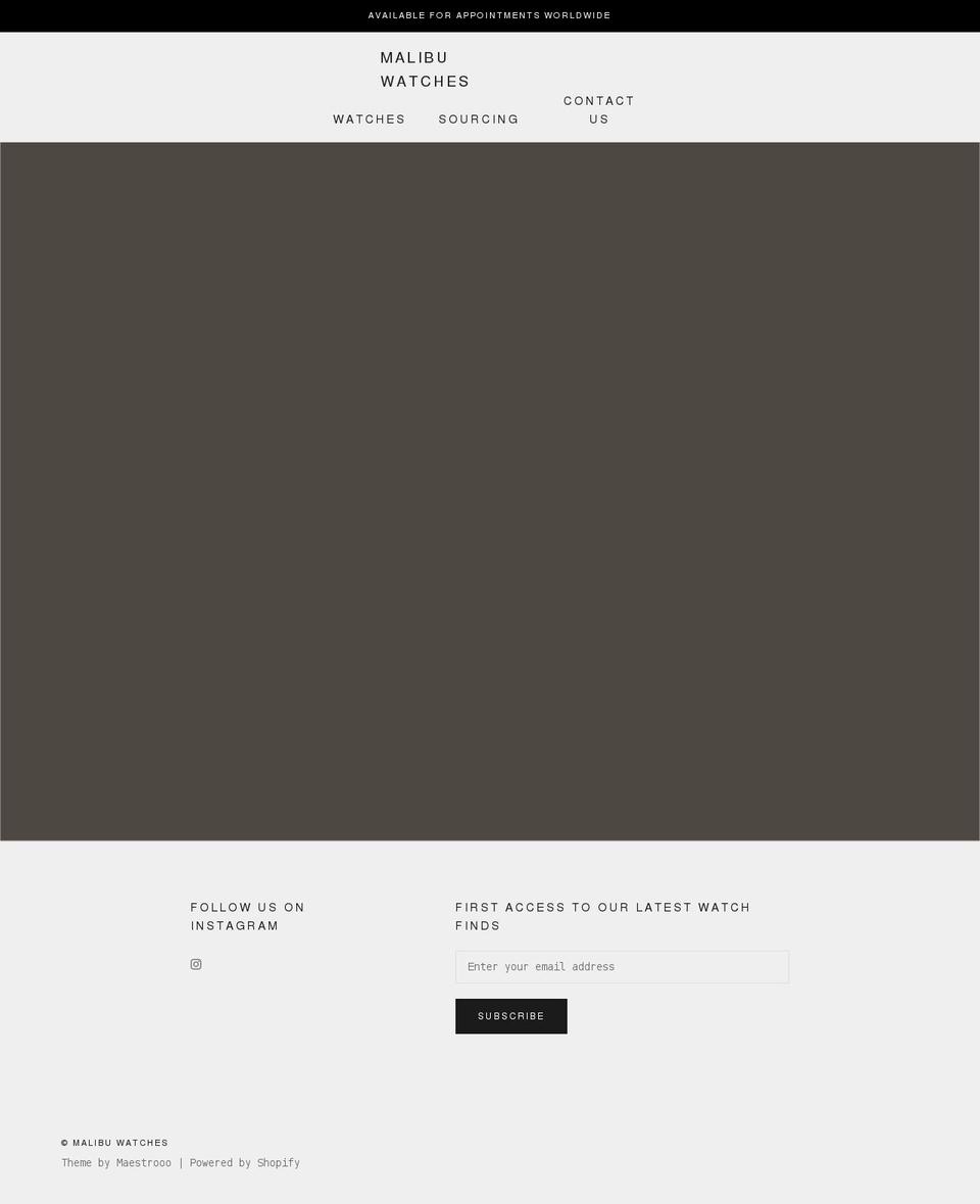 malibuwatches.com shopify website screenshot