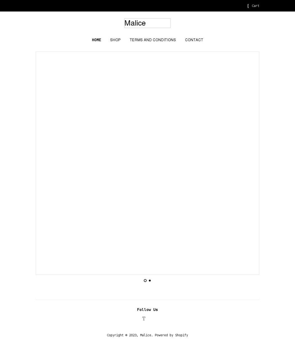 malicesf.com shopify website screenshot