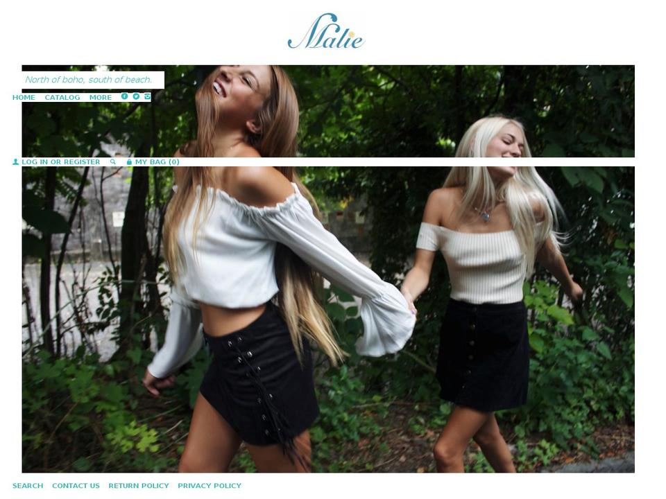 Lookbook Shopify theme site example malieclothing.com