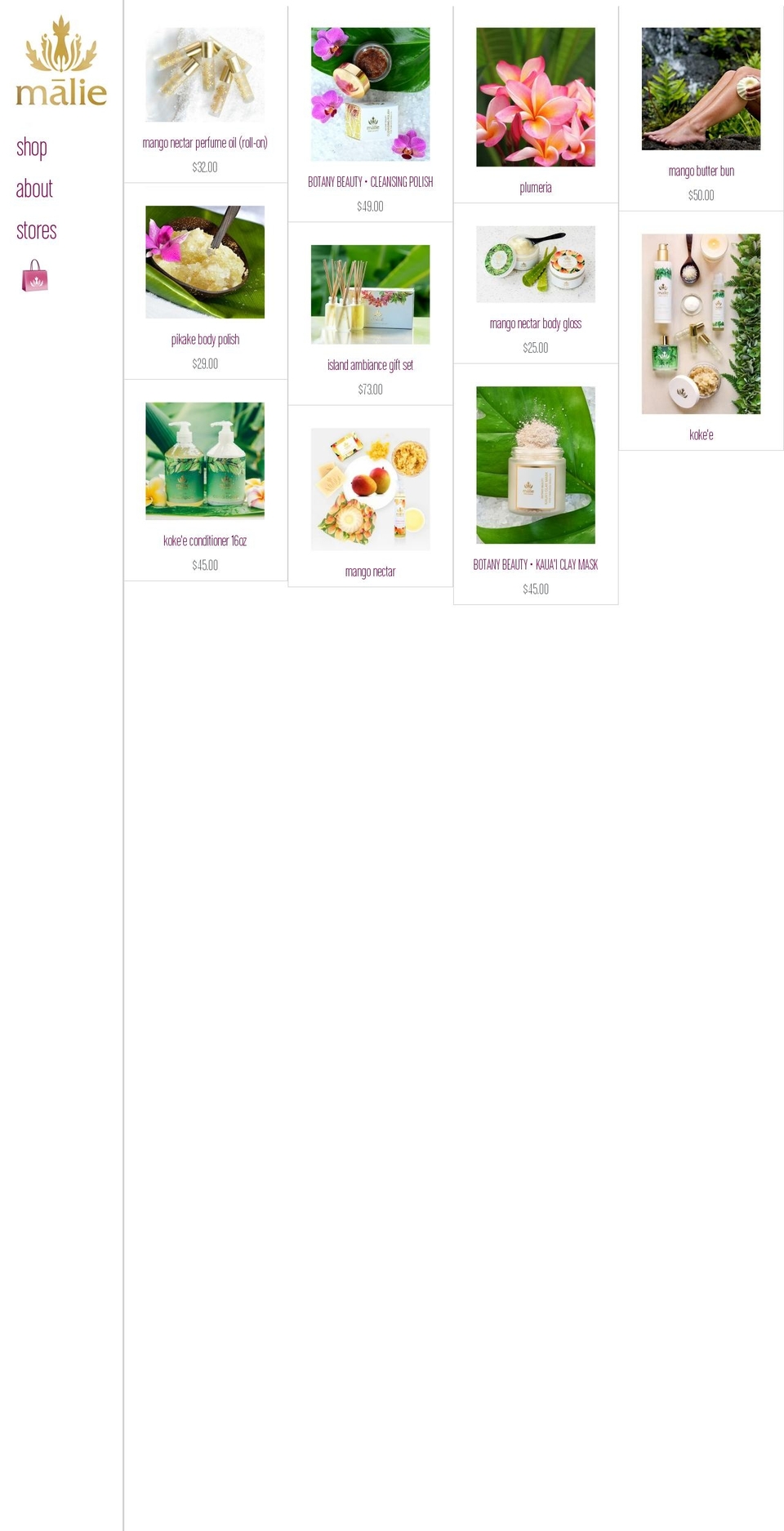 malieorganics.com — Shopify storefront screenshot