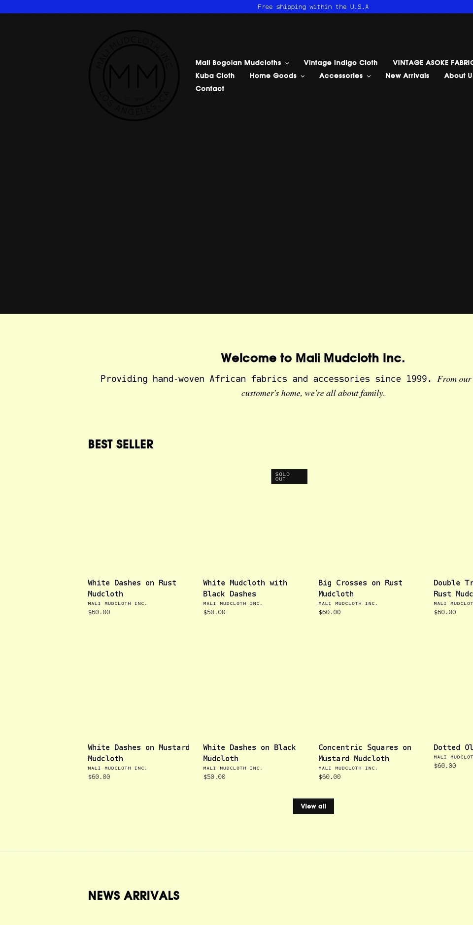 malimudclothinc.com shopify website screenshot