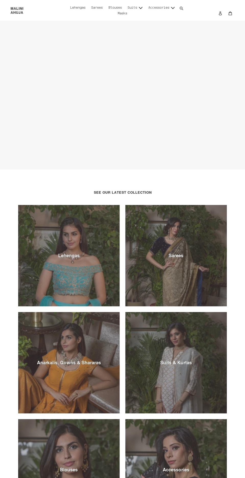 maliniahuja.com shopify website screenshot