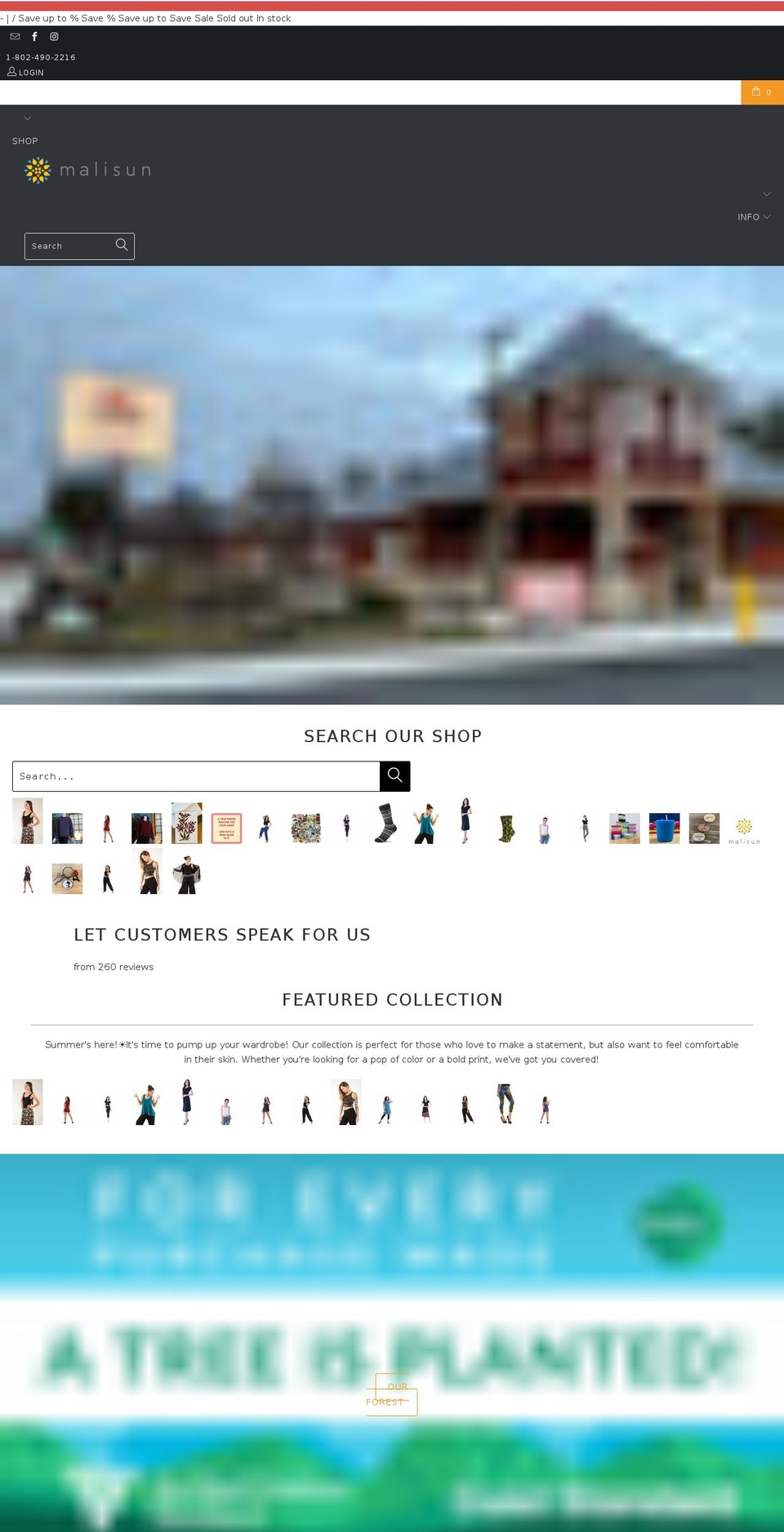 malisun.com shopify website screenshot