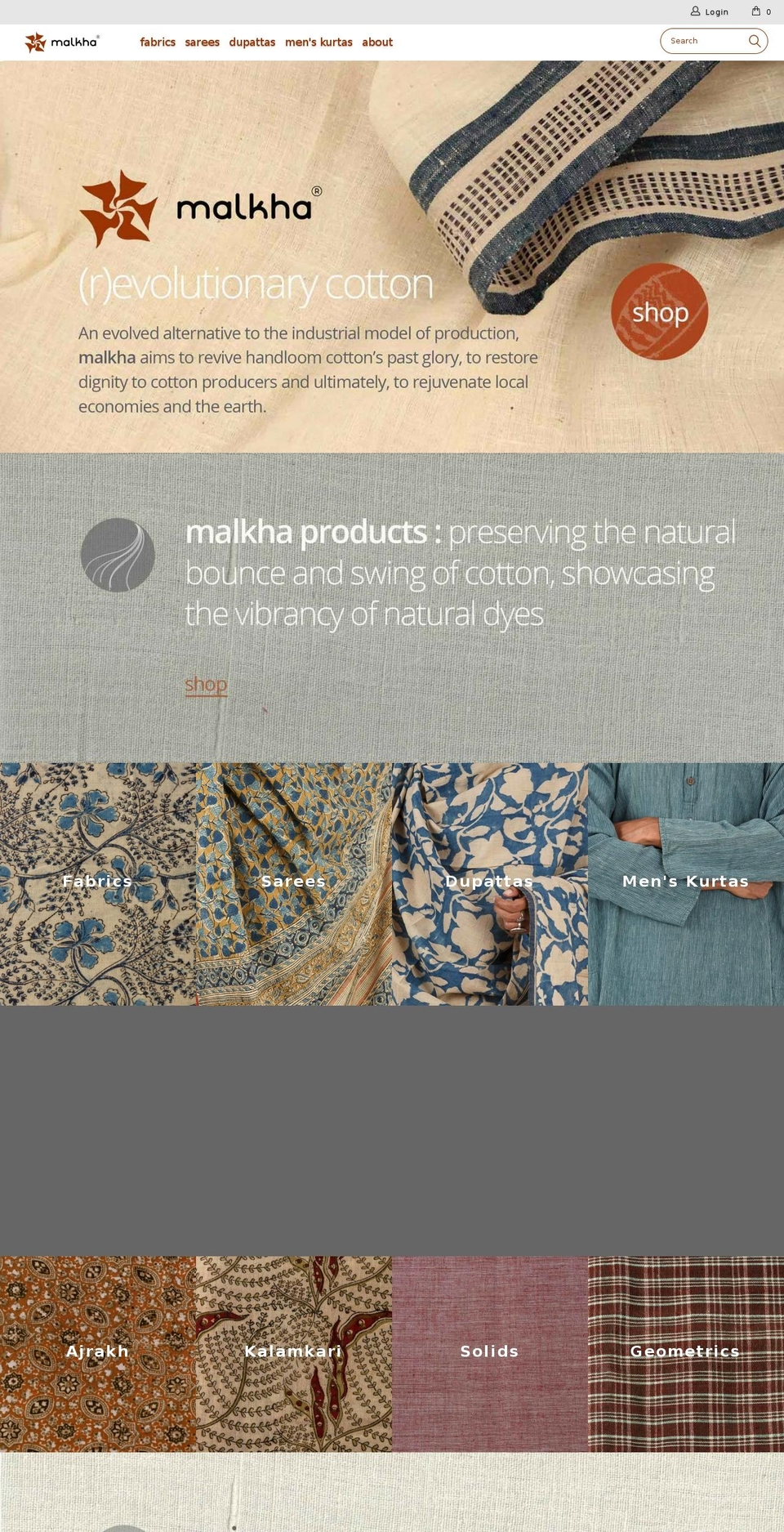 malkha.in shopify website screenshot