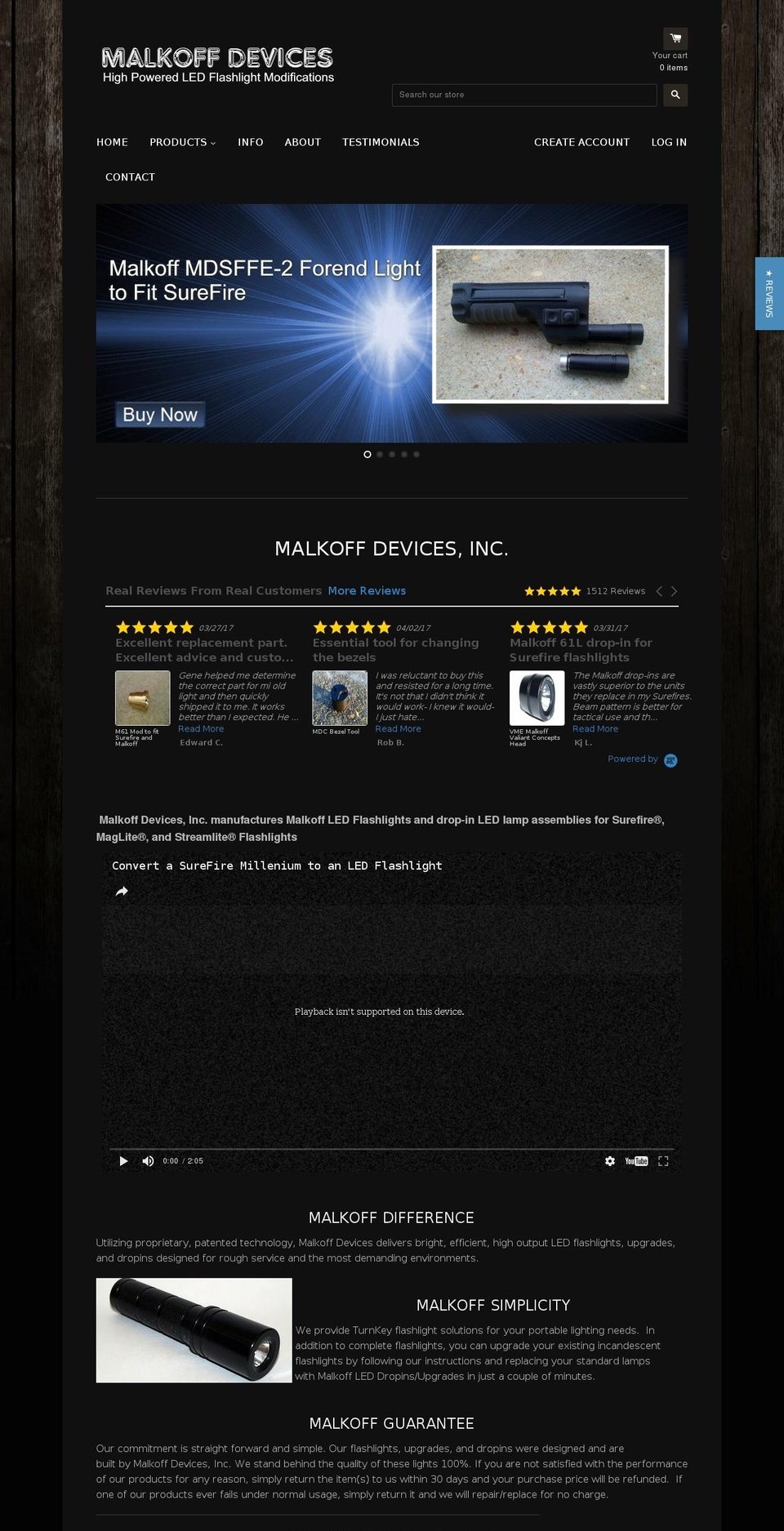 malkoffdevices.com shopify website screenshot