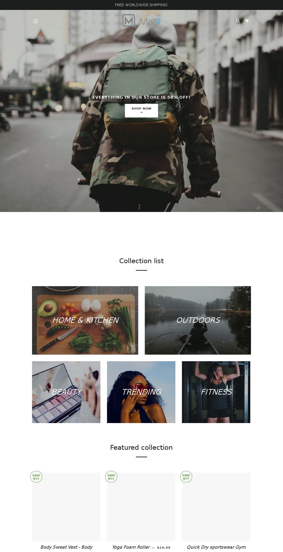 mall303.com — Shopify storefront screenshot