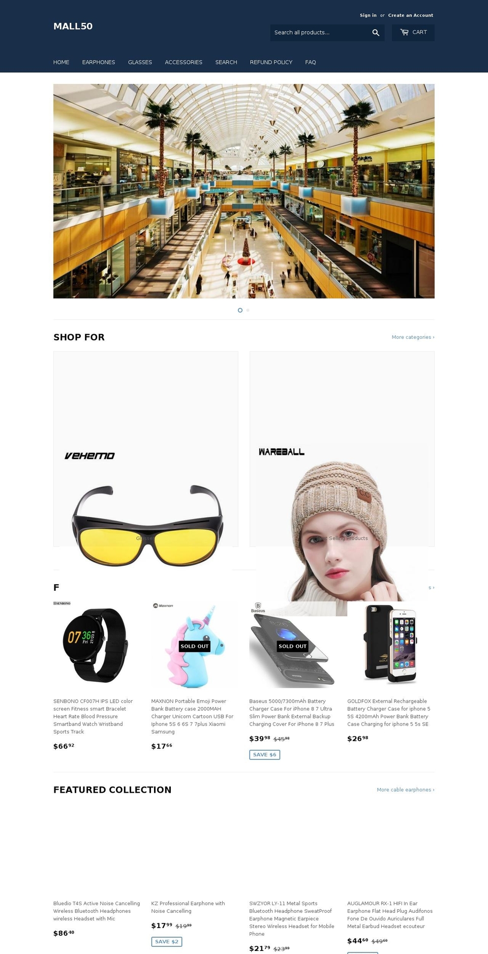 mall50.com shopify website screenshot