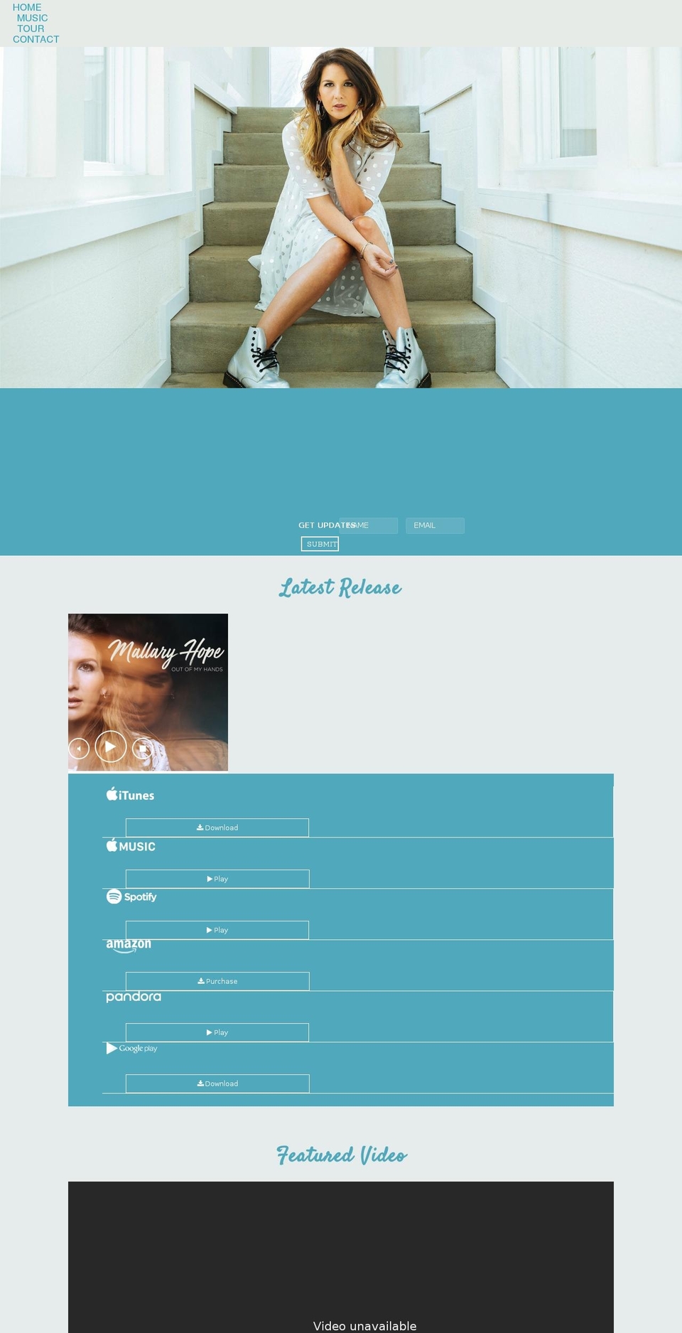 musiccity Shopify theme site example mallaryhopemusic.com