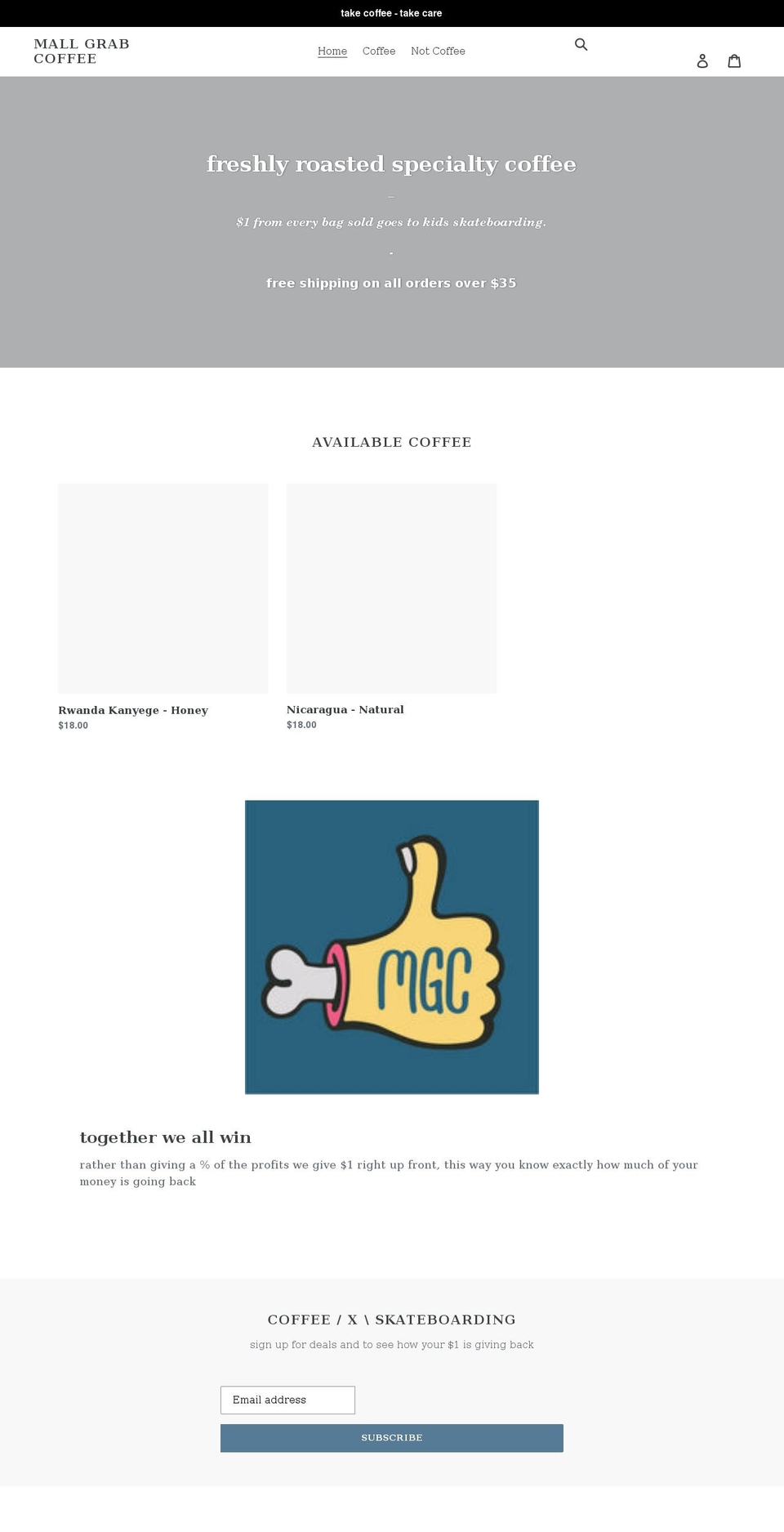 mallgrabcoffee.com shopify website screenshot