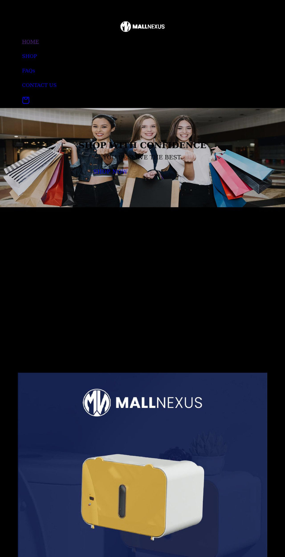 Refresh - custom Shopify theme site example mallnexus.com