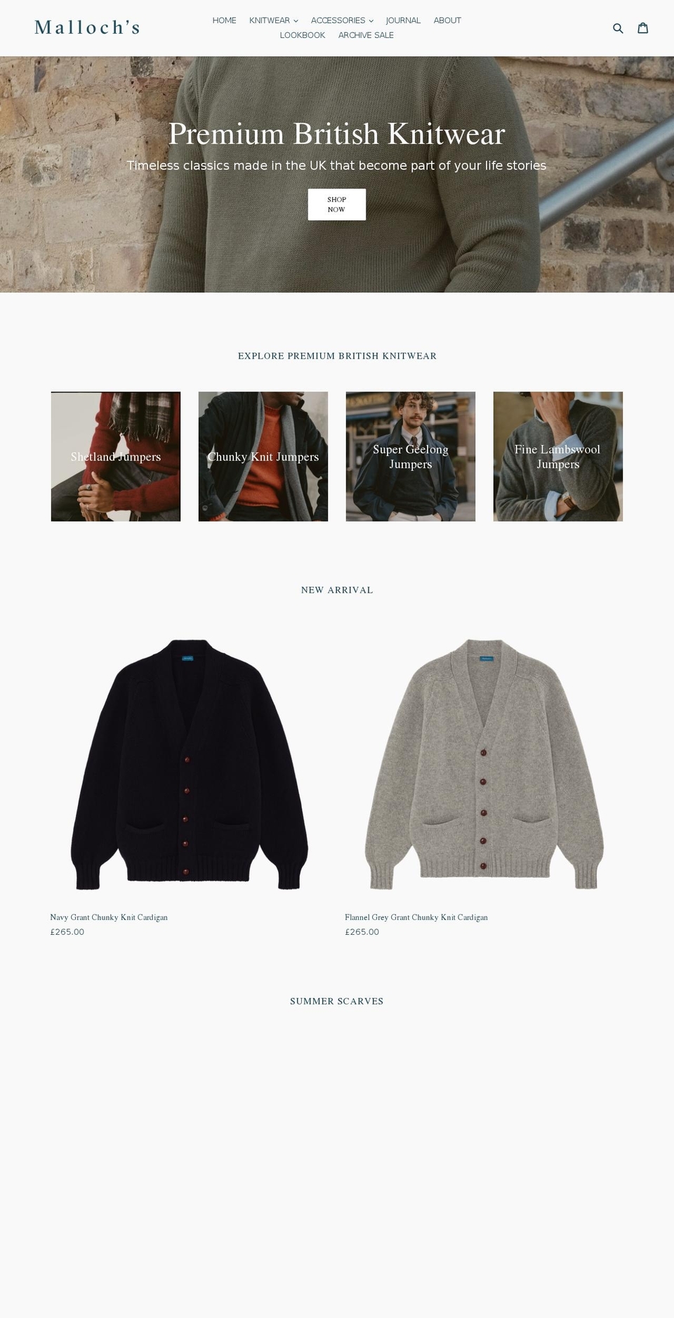 mallochs.co.uk shopify website screenshot