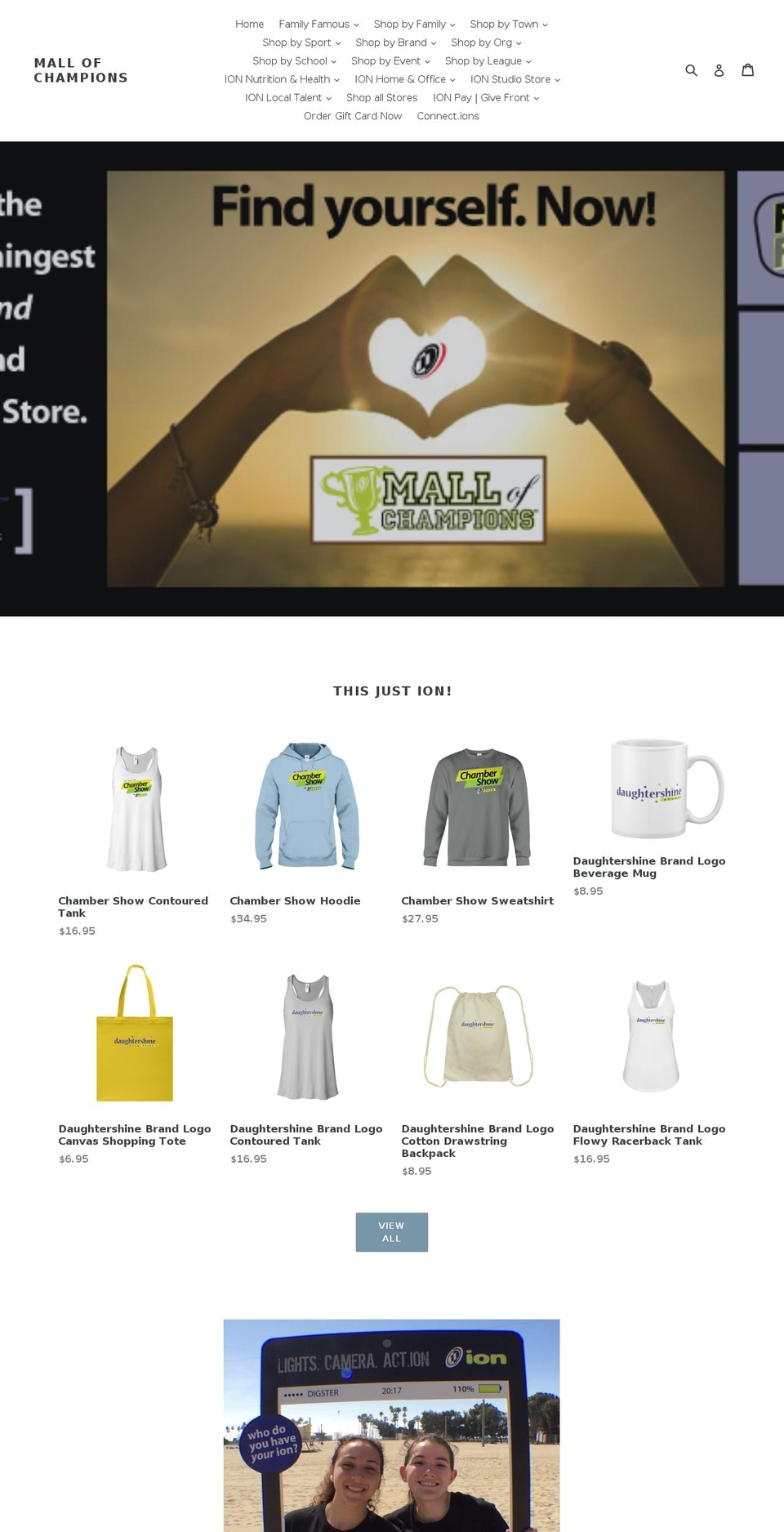 mallofchampions.com shopify website screenshot