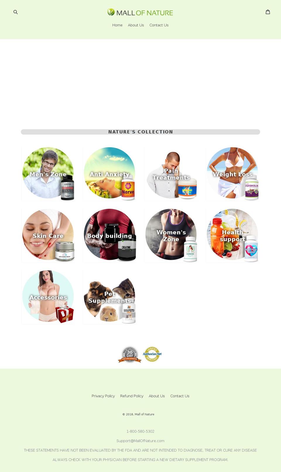 mallofnature.com — Shopify storefront screenshot