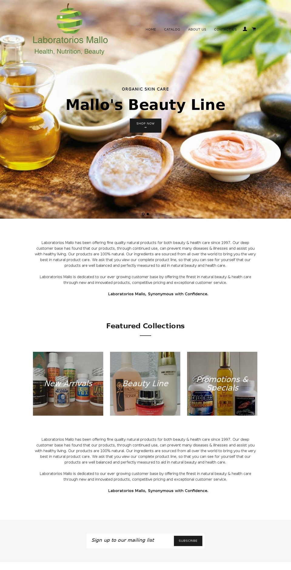 mallolabsproducts.com shopify website screenshot