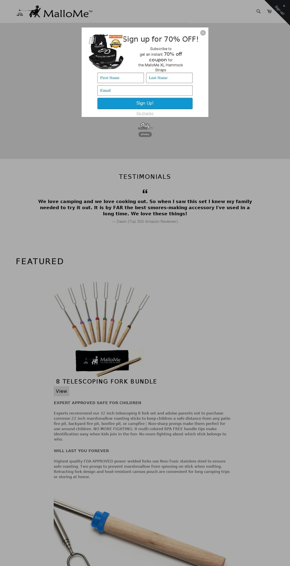 mallome.com shopify website screenshot
