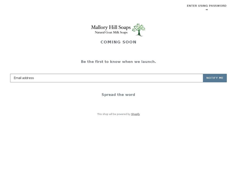 malloryhillsoaps.com — Shopify storefront screenshot