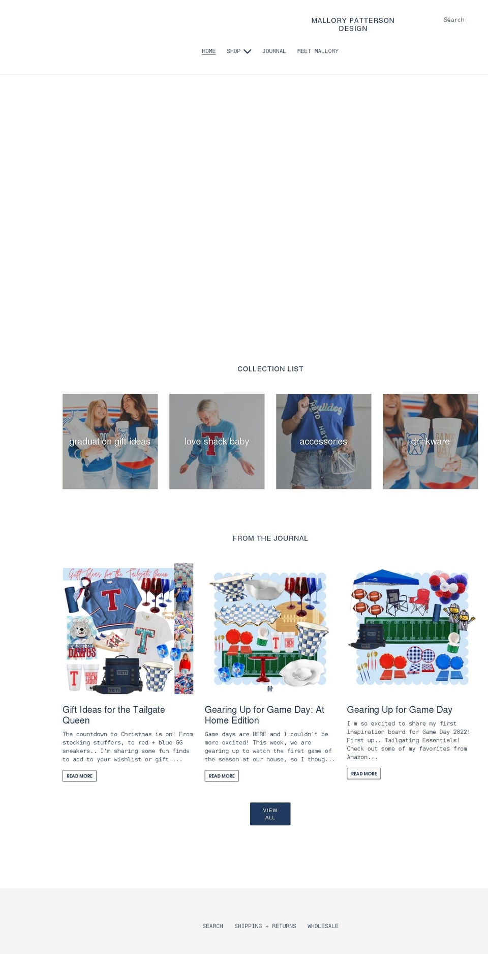mallorypattersondesign.com shopify website screenshot