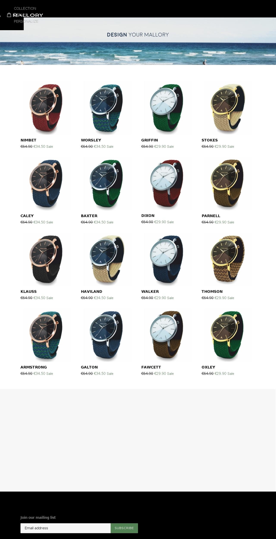 malloryshop.com — Shopify storefront screenshot
