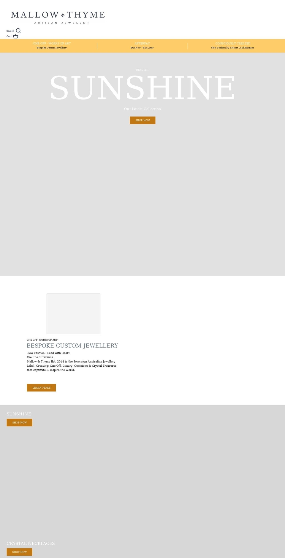 mallowandthyme.com.au shopify website screenshot