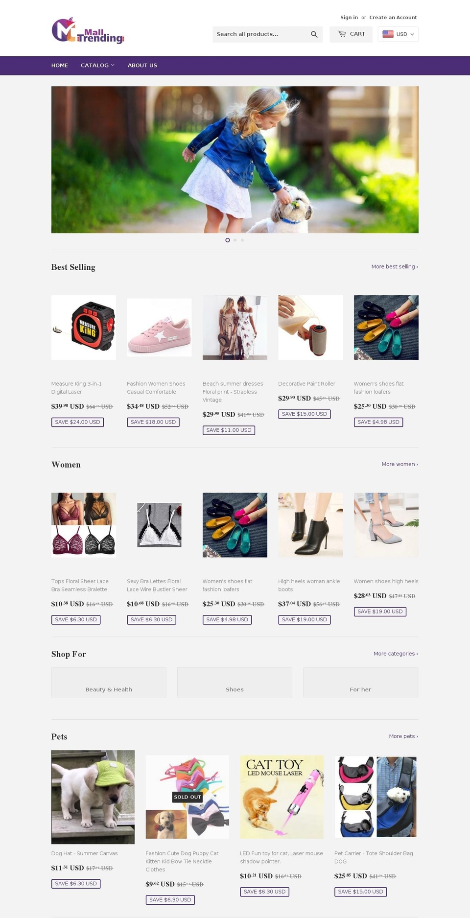 malltrending.com — Shopify storefront screenshot
