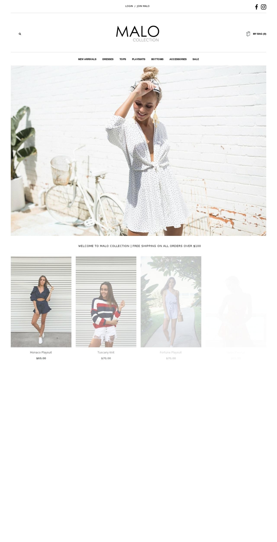 malocollection.com.au shopify website screenshot