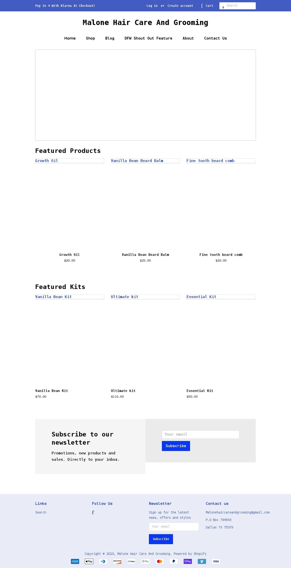 malonehaircare.com shopify website screenshot