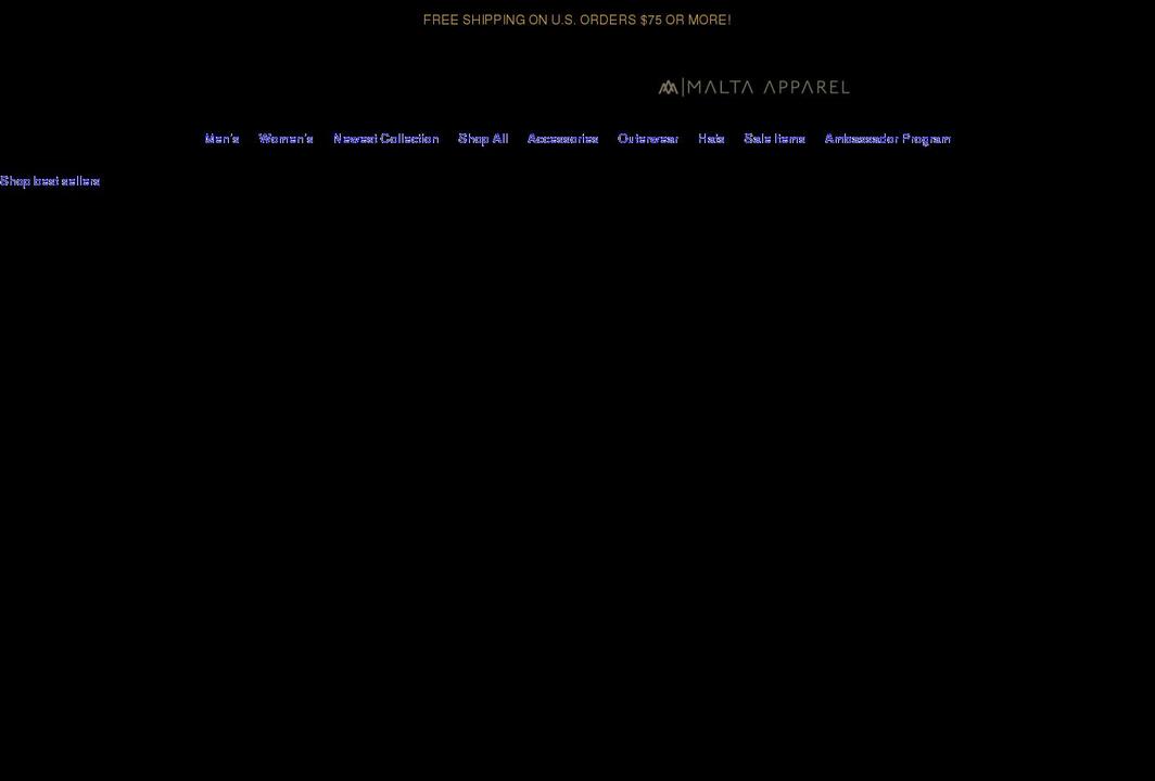 malta-apparel.com shopify website screenshot