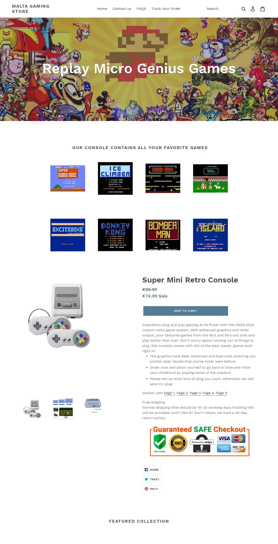 maltagamingstore.com — Shopify storefront screenshot