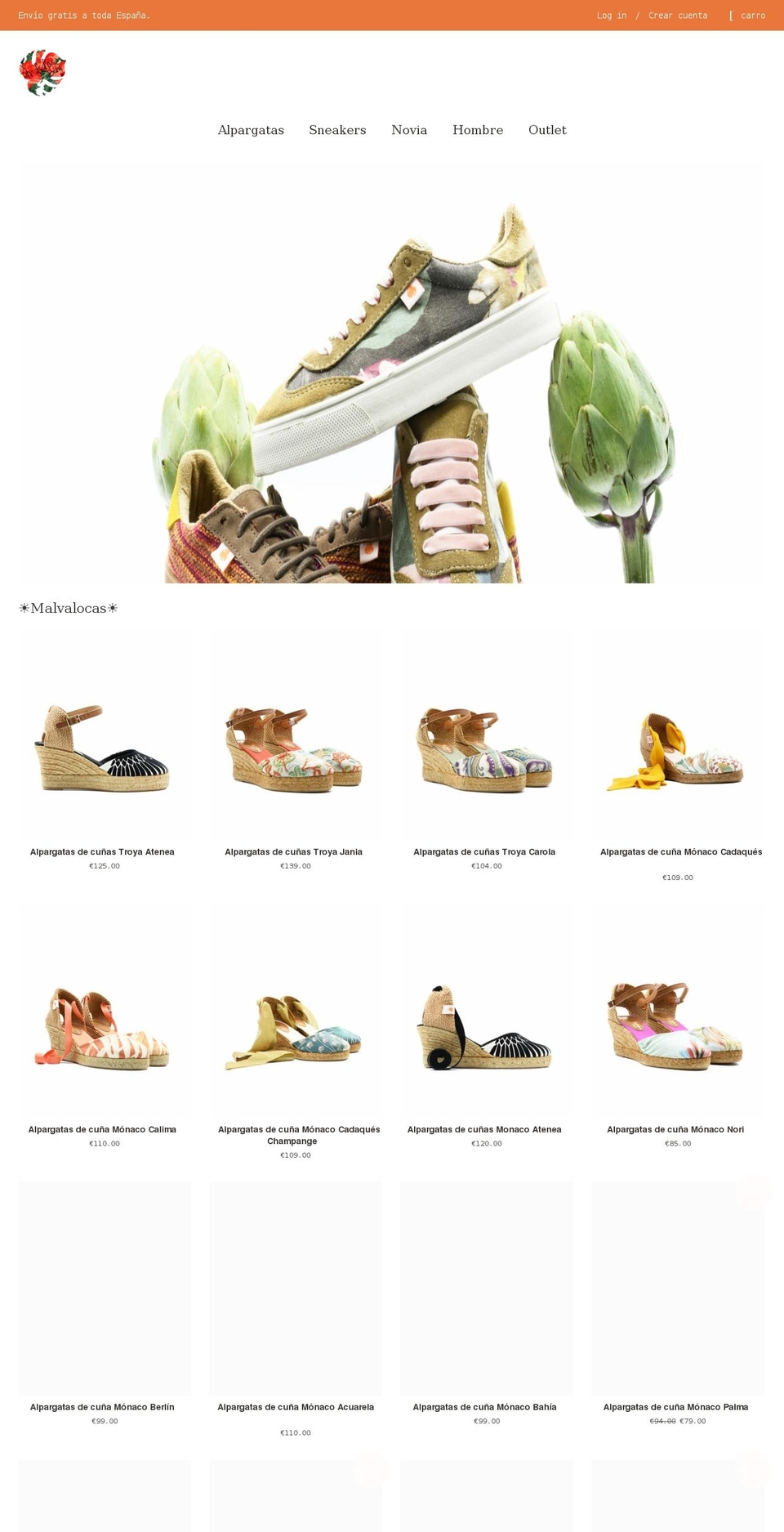 malvalocabrand.com — Shopify storefront screenshot