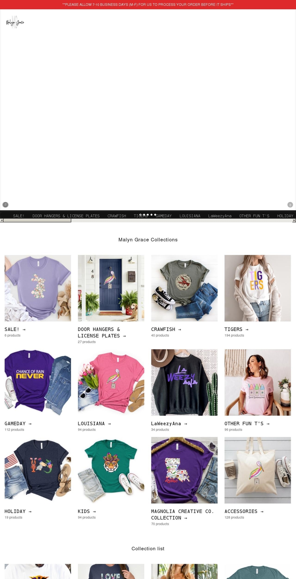 malyngrace.com shopify website screenshot