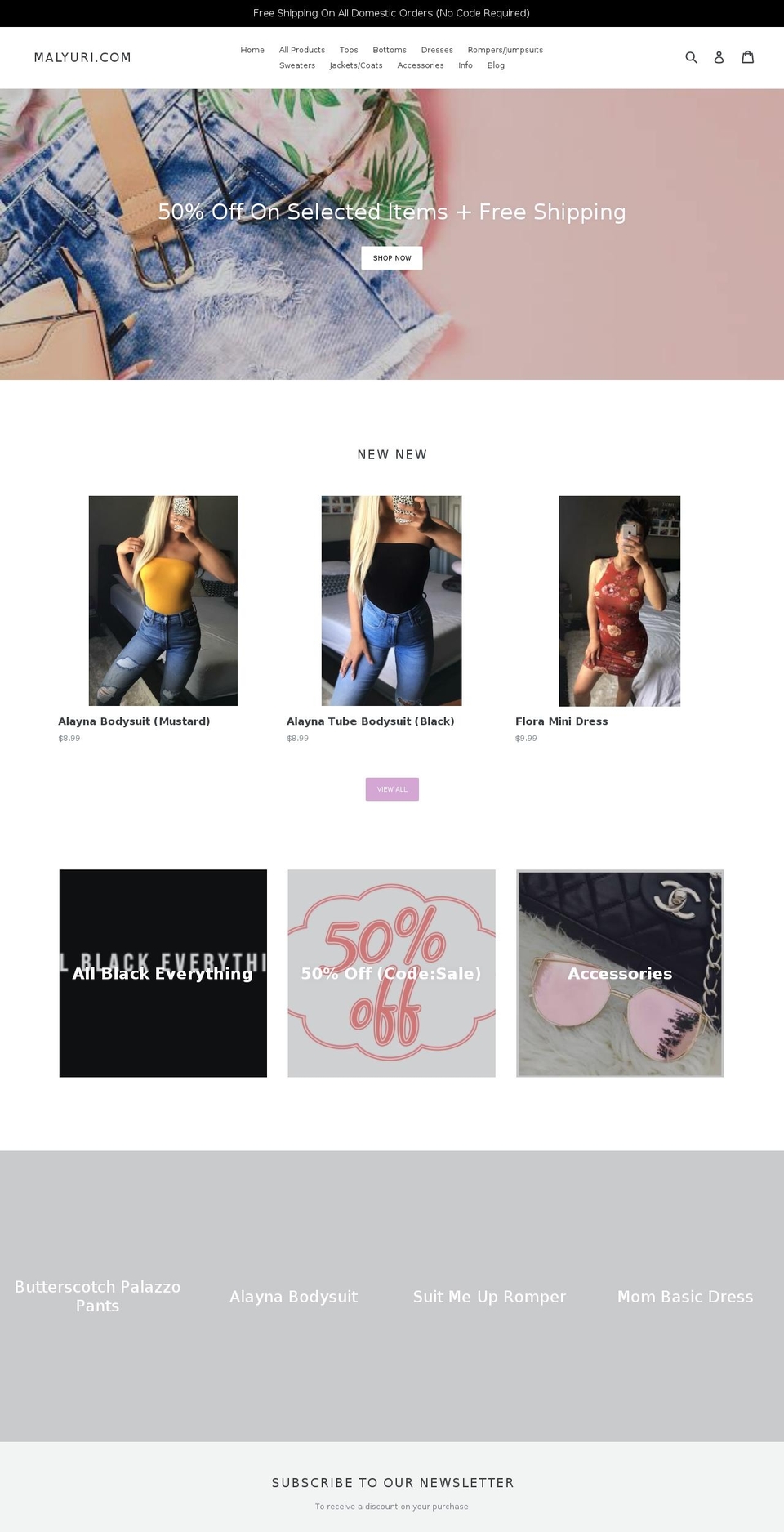 malyuri.com shopify website screenshot