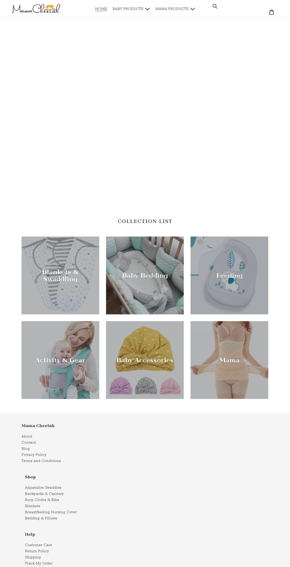 mama-cheetah.com shopify website screenshot