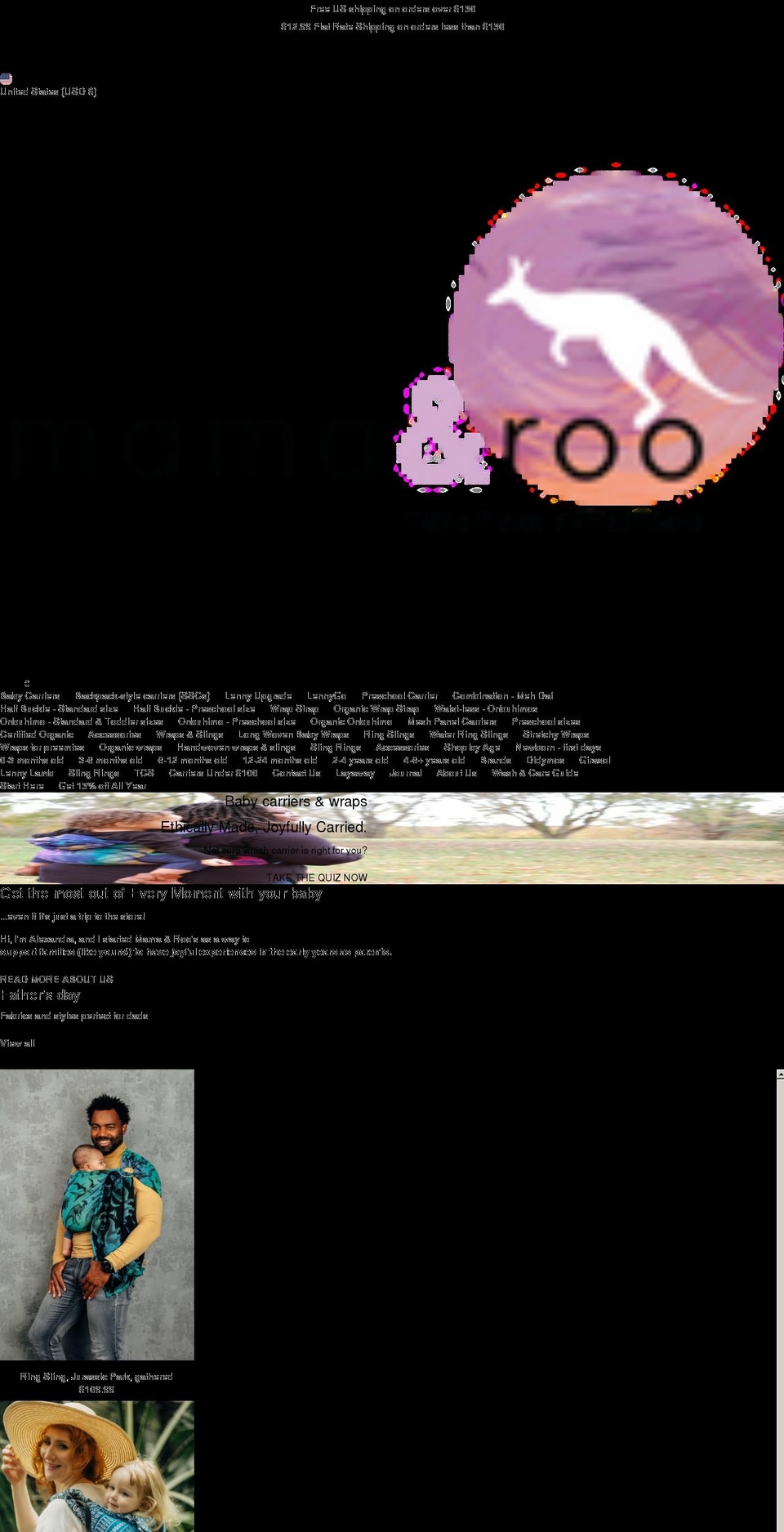 mama-roo.com shopify website screenshot