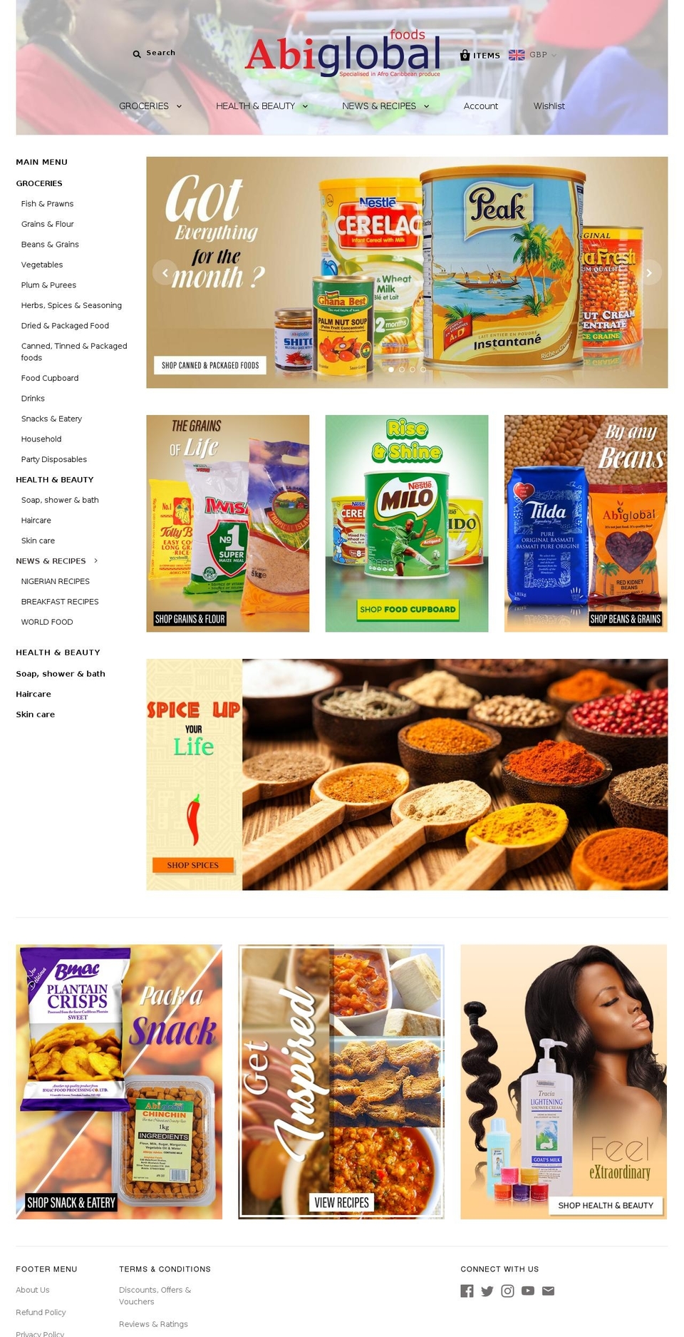 mamaafricafood.com shopify website screenshot