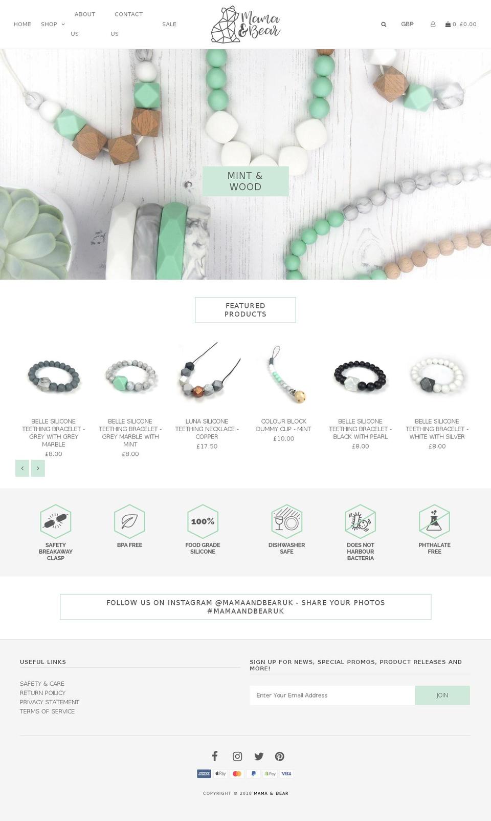 mamaandbear.com — Shopify storefront screenshot