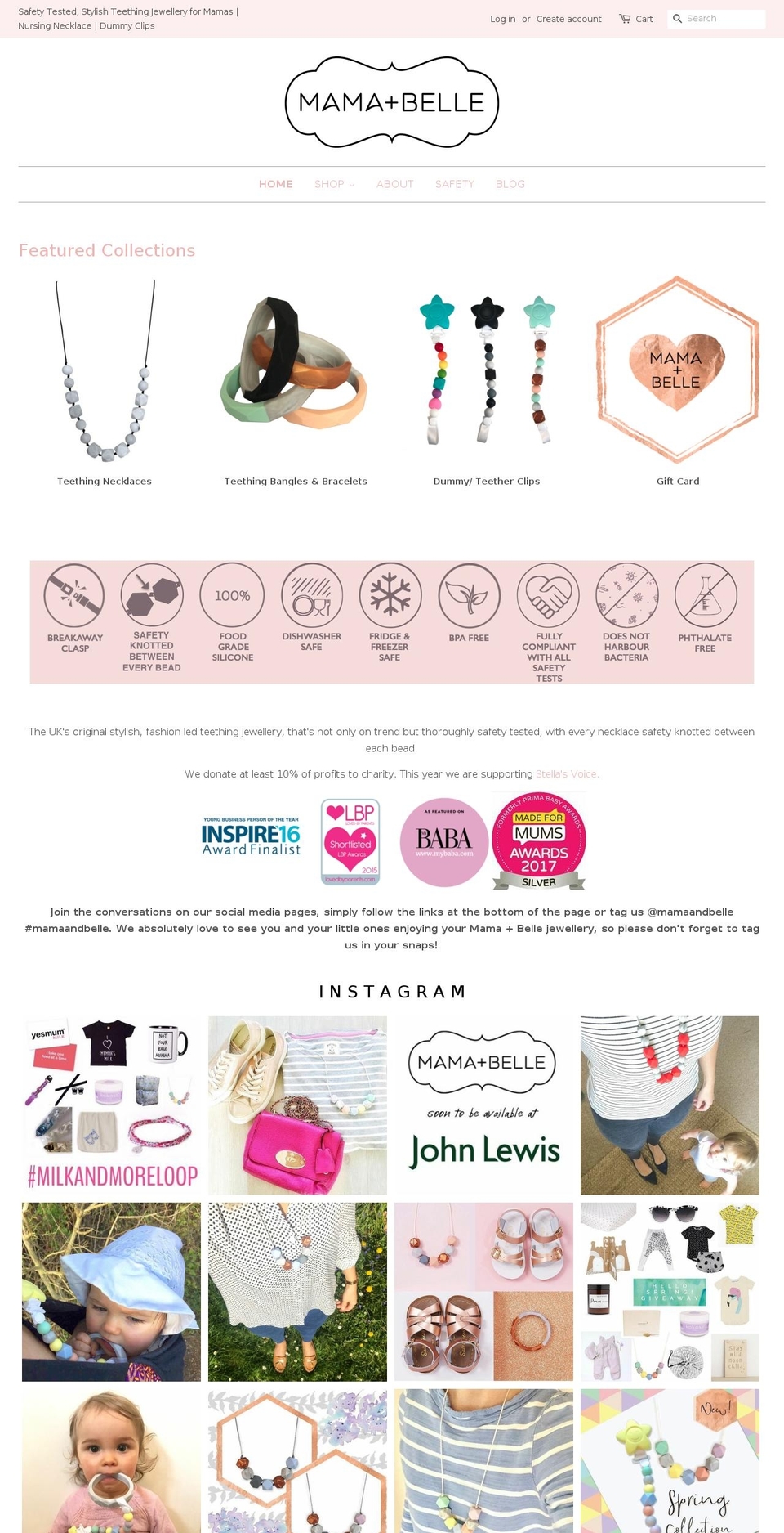 mamaandbelle.com shopify website screenshot