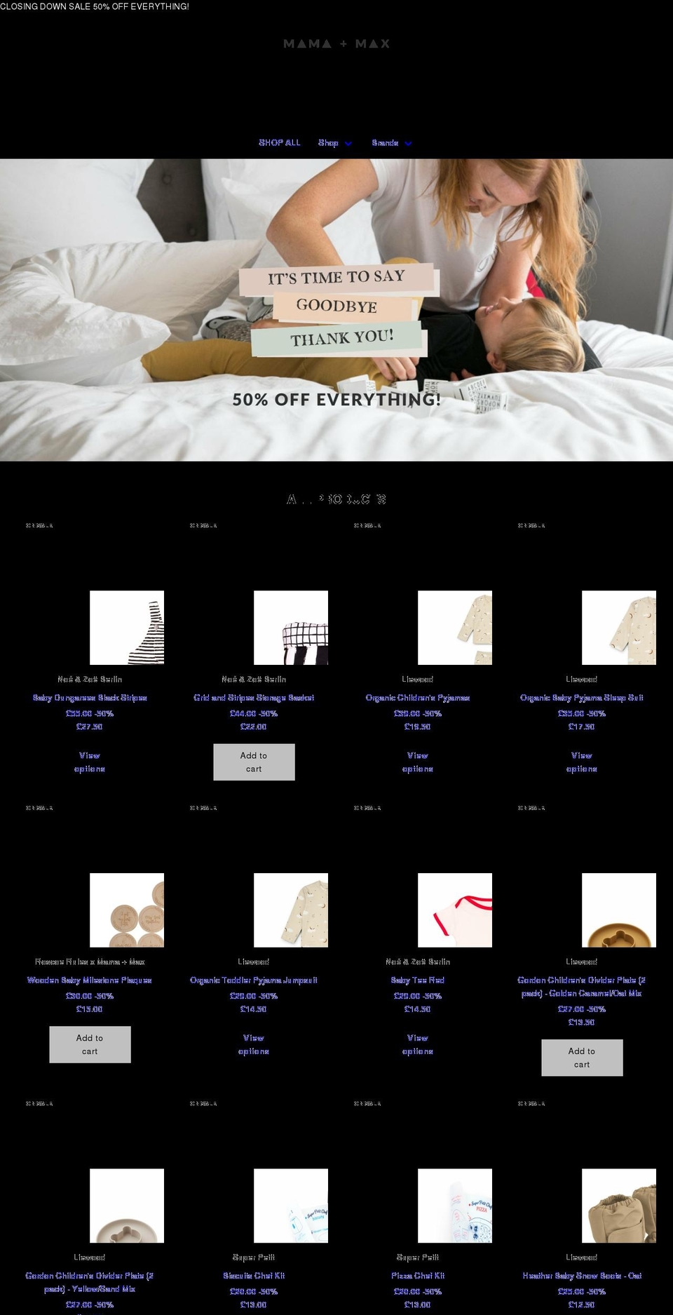 mamaandmax.com shopify website screenshot