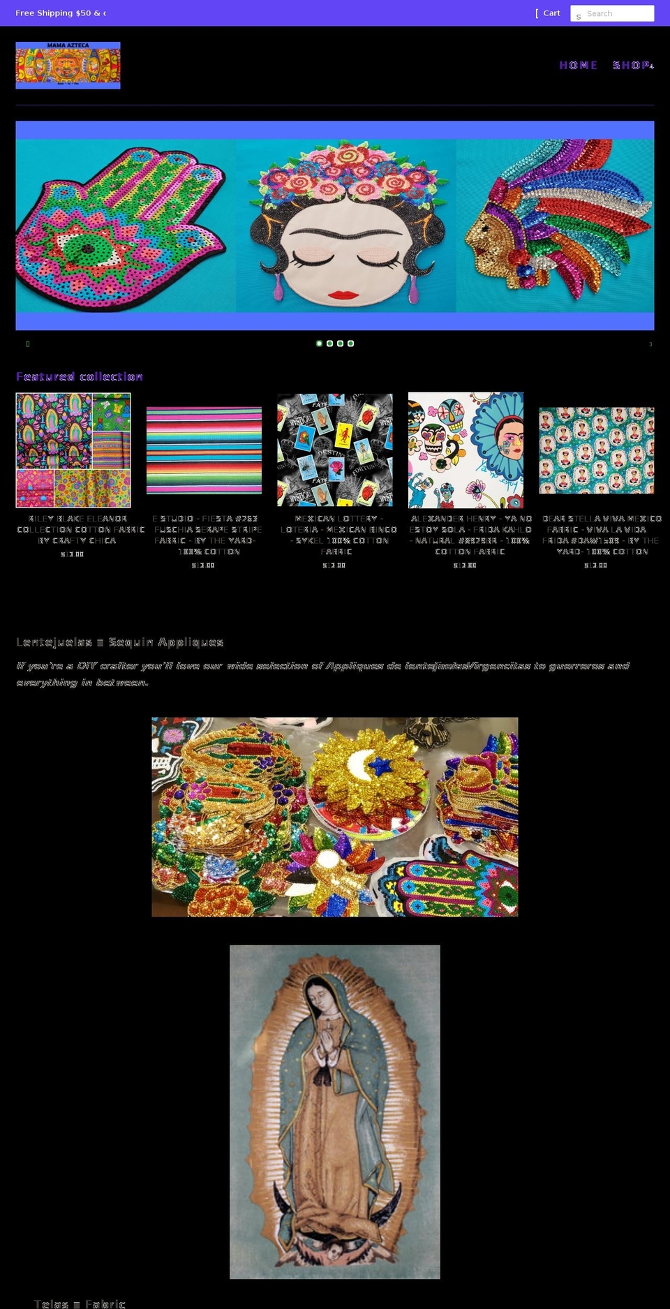 mamaazteca.com shopify website screenshot