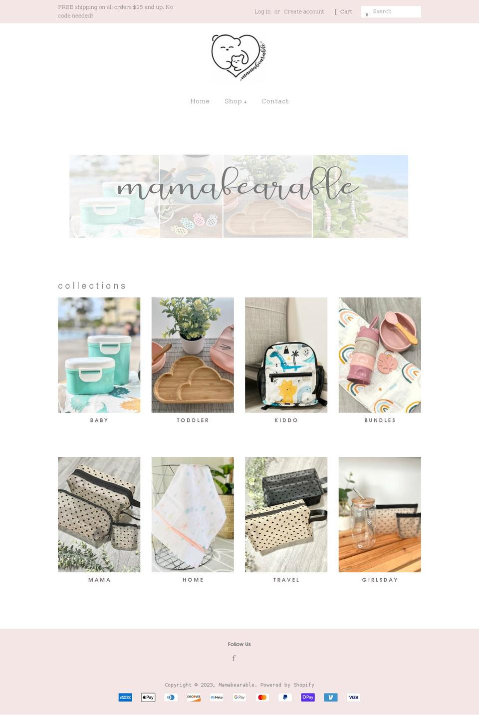 mamabearable.com shopify website screenshot