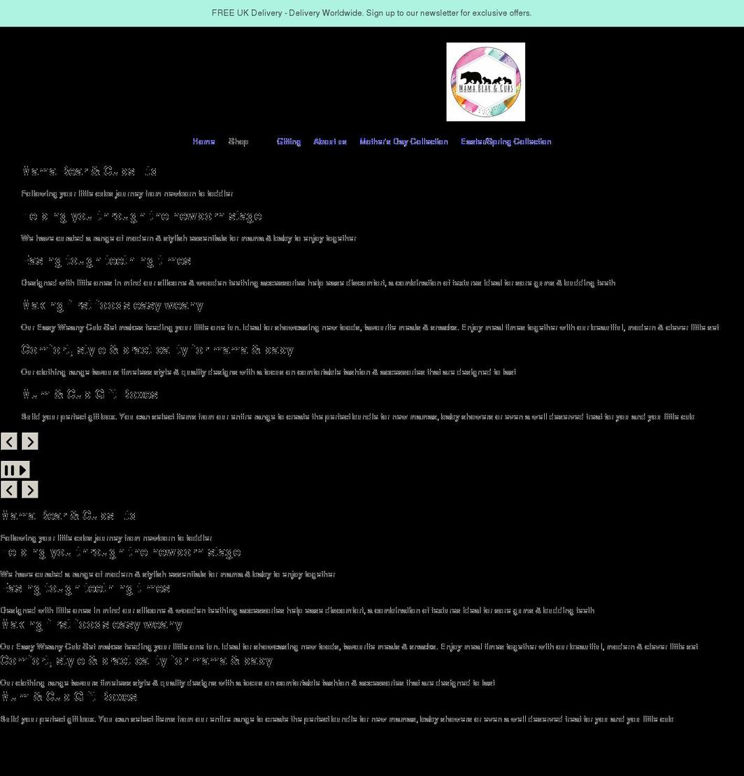 mamabearandcubs.co.uk shopify website screenshot