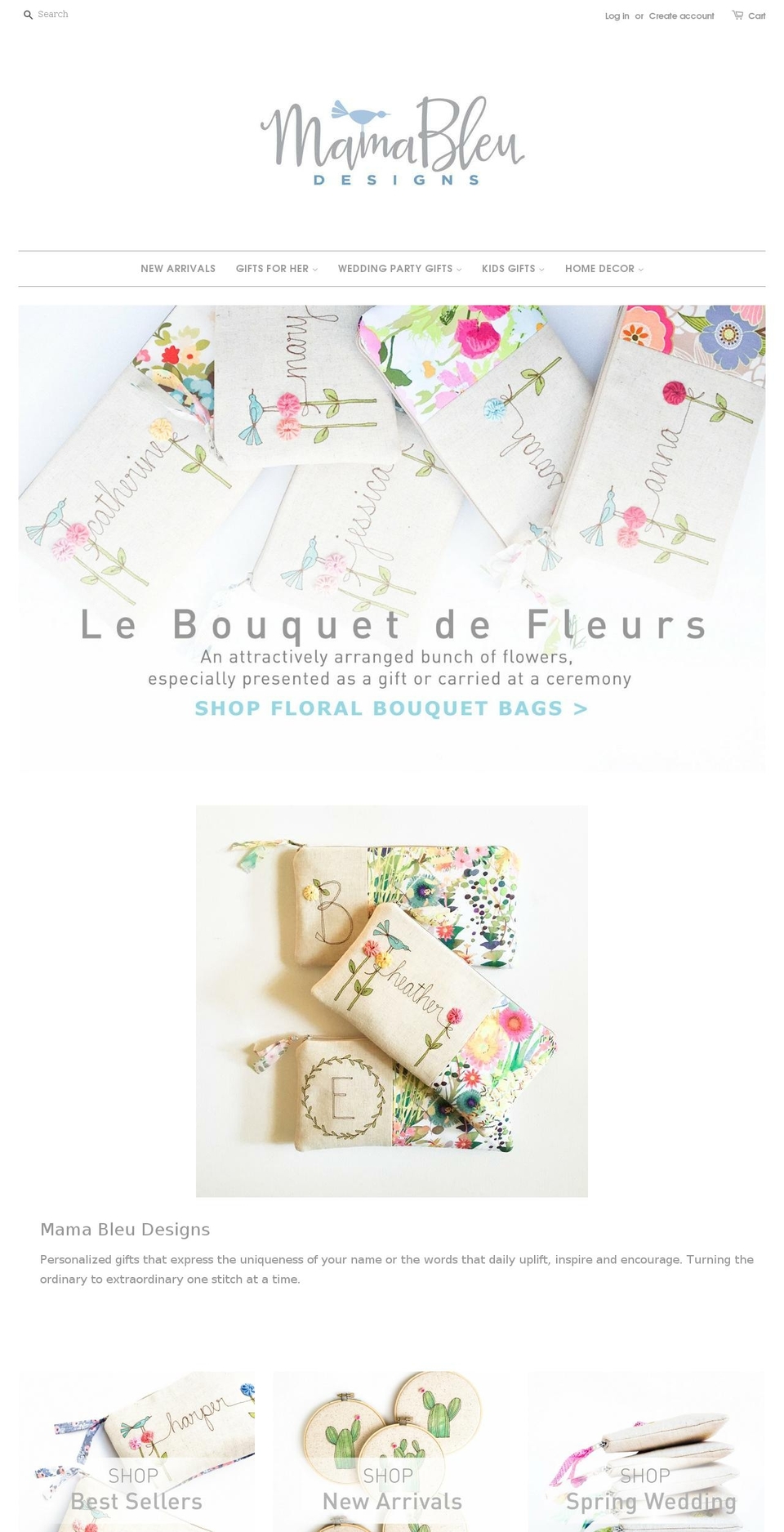 mamableudesigns.com shopify website screenshot